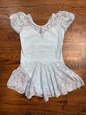 Light Blue Lace Ballet Leotard Dress for Girls Size 130 (7-8)